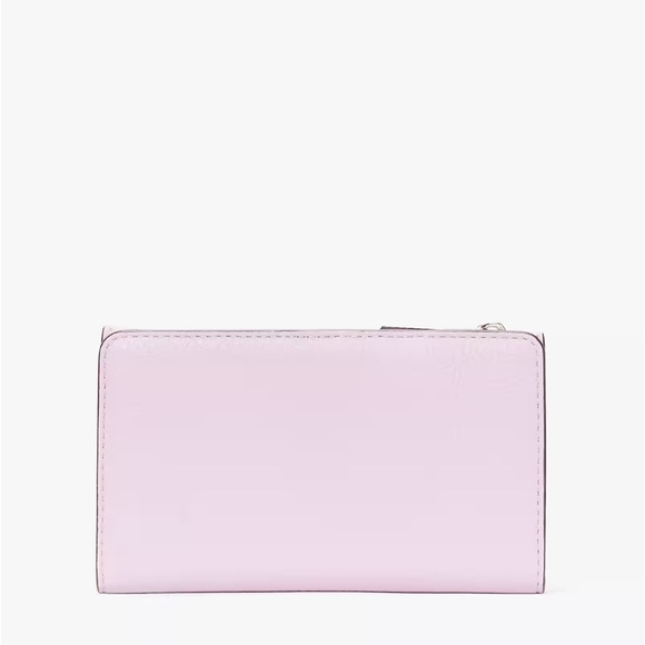 ♠️Kate Spade Leila Pebbled Leather Small Slim Bifold Wallet, Quartz Pink NWT - Picture 3 of 3
